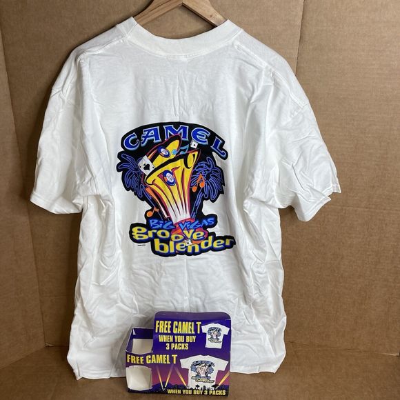 Vintage 1996 Camel Cigarettes Big Vegas Groove Blender T-Shirt XL Single Stitch - Picture 1 of 13